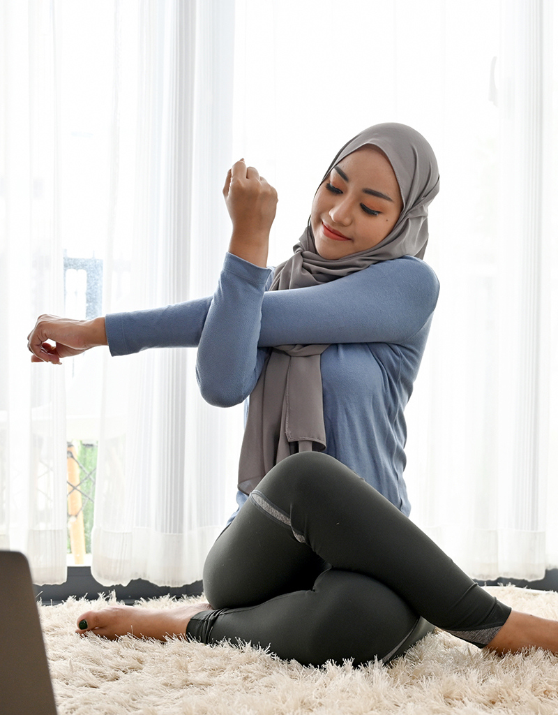 Woman doing stretching exercises